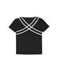 Baitalssain [Line] Cross Two-Line Lace T-Shirt