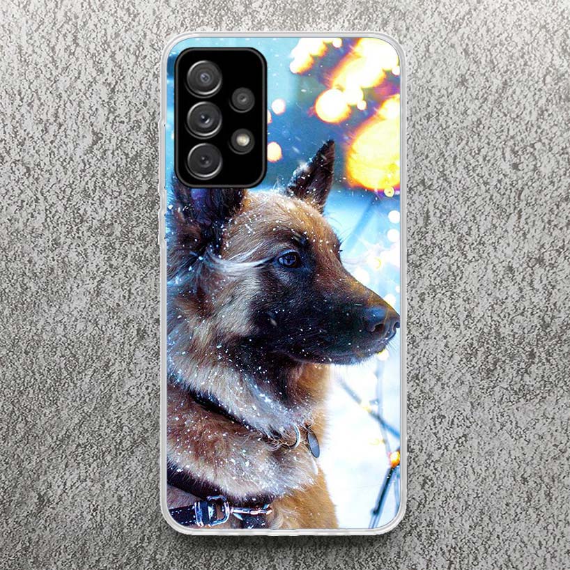 German Shepherd Dog Print Soft Case for Samsung A51 A50 A21S A70 A71 Phone Shell A31 A41 A10 A20E A30 A40 A6 A7 A8 A9 Pattern Co
