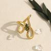 Trendy 18K Gold Plated Irregular Rings Chic Exquisite Luxury Vintage Women Crystal Jewelry Stainless Steel Flower Ring Gift
