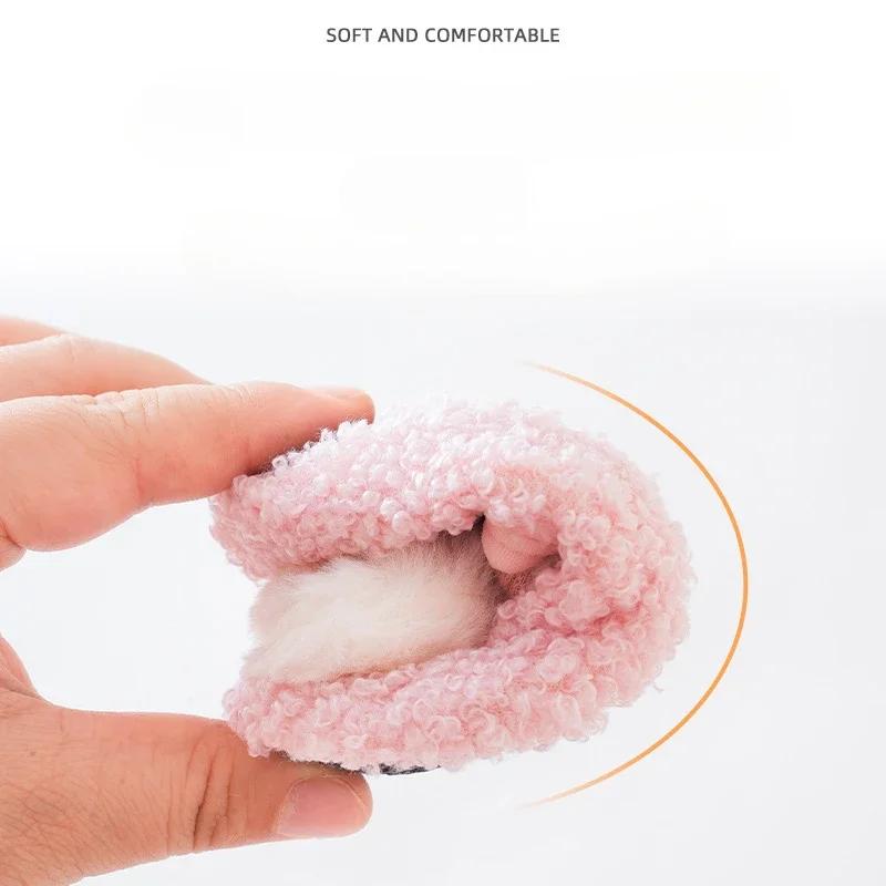 Șosete de podea drăguțe de iarnă și toamnă Kawaii cu păpușă de iepure pentru sugari Baby îngroșate, non-alunecare, copii, șosete de interior, primul mers pe jos