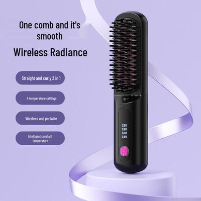 Portable Wireless Ionic Straightening & Curling Hair Comb
