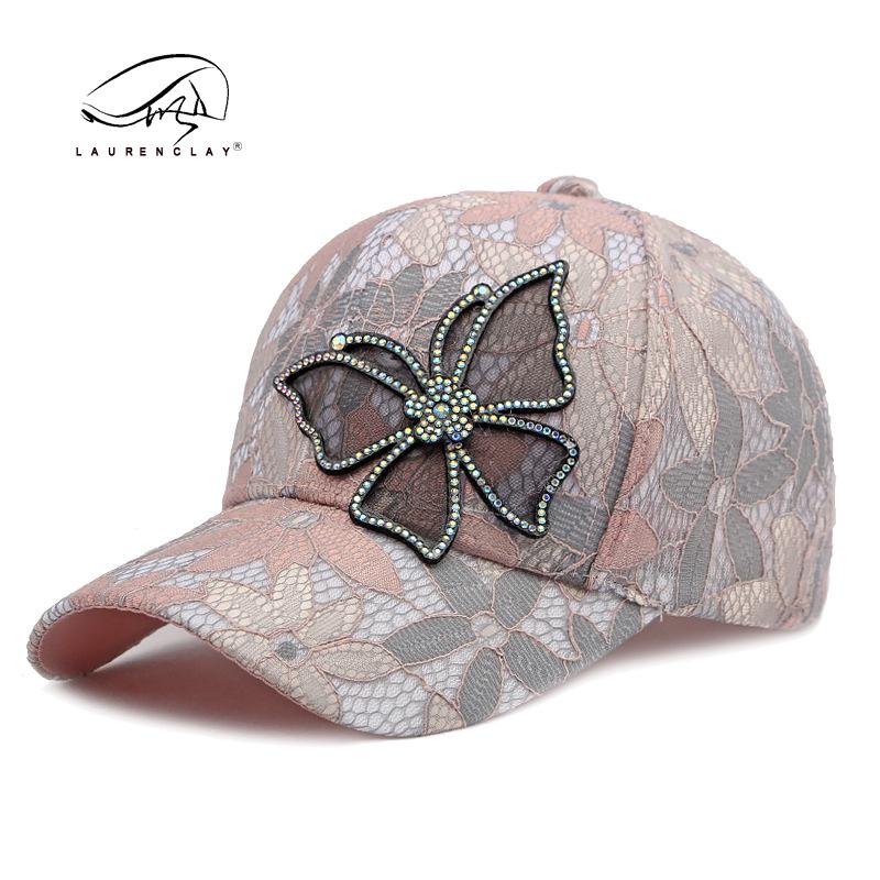 

Женская бейсболка от солнца в корейском стиле с этническим кружевом и дизайном в виде бабочки Adjustable розовый/серый