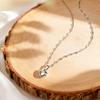 Stainless Steel Heart Pendant Necklaces for Women Heart Shape Clavicle Chain Necklace Trendy Jewelry On Neck Gifts