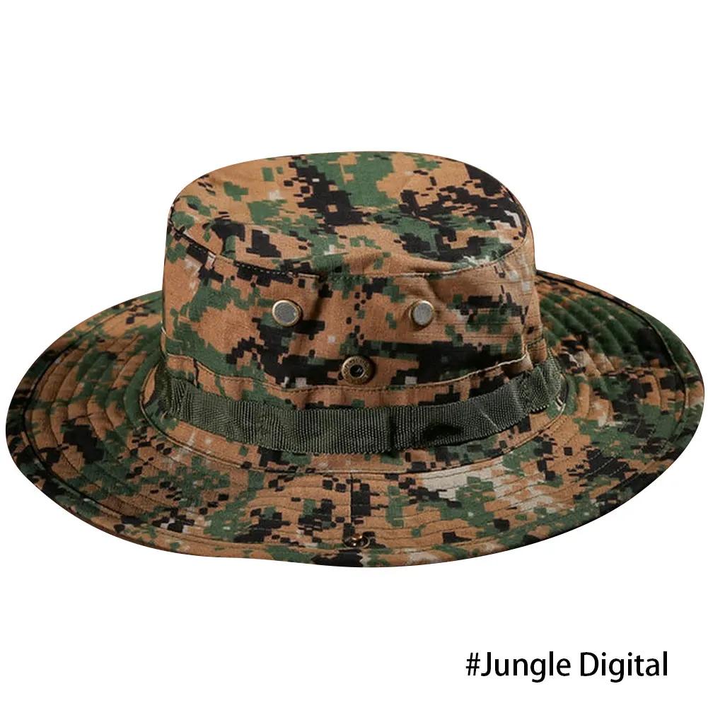 Men Hunting Hiking Outdoor Camo Sun Caps Camouflage Hat Tactical Bucket Hats Panama Summer Cap