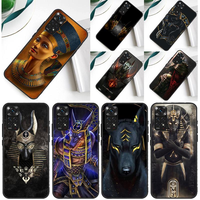 Egypt Nefertiti Anubis Ankh Case For Xiaomi Redmi Note 14 13 Pro 12 9 10 11 Pro 10S 11S 12S Redmi 14C 13C 10C 12C Cover