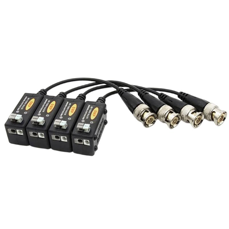 High Clear Security Camera Converters Video Balun With BNC Interfaces Using Cat5e Cat6 Cable For 300M Signal Extension