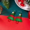 Creative Colorful Spliced Metal Christmas Tree Star Drop Earrings Unique Holiday Tree Earring Party Jewelry Gift For Women Men