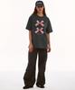 MATCHGLOBE Twice Ribbon Oversized Tee (Dark Gray)