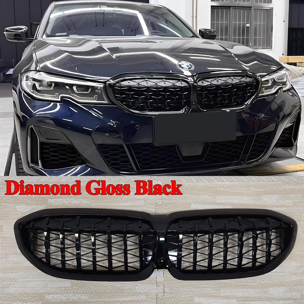Front Bumper Hood Kidney Grill Racing Grilles For BMW 3 Series G20 G21 318i 320i 330i M340i 330d 2019-2022 Black Bodykits Tuning