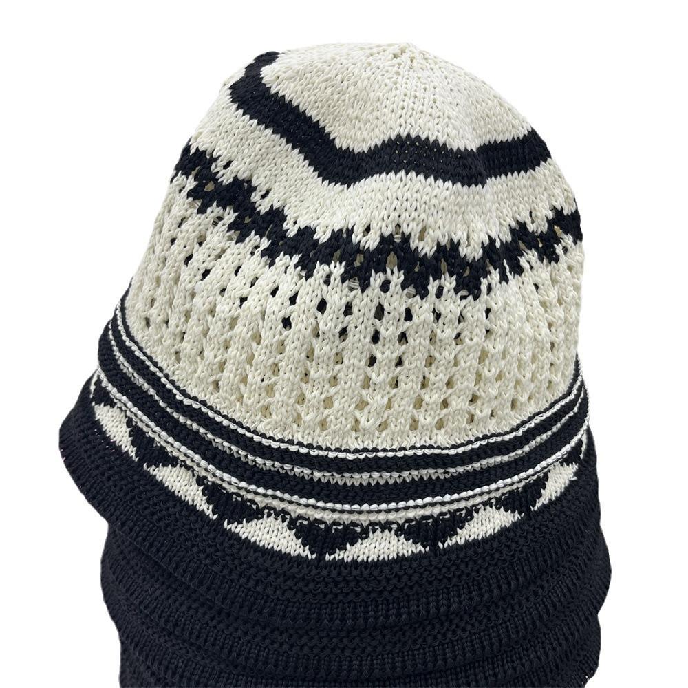 Handwoven Bucket Hat Female Dome Versatile Face Small Summer Hollow Niche Retro Bucket Hat Tide