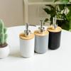 Plastic Pump Hand Sanitizer Bottle Refillable Bath Lotion Pump Jar Bamboo Soap Dispenser  Bathroom