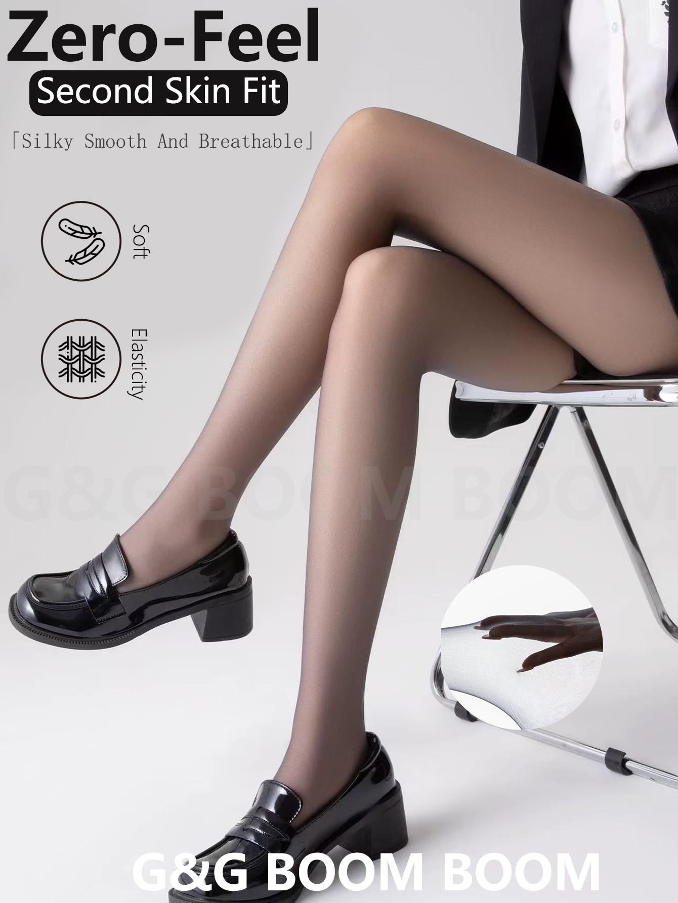 

Very Thin Women S Silk Stockings Business Solid Color Ultra-Thin Anti Hook Light Leg Artifact Sexy Silk Stockings Pantyhose One Size чорний