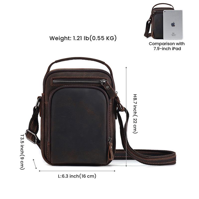 Leather Shoulder Bag Men S Retro Men S Messenger Bag Crazy Horse Leather Multi-Functional Shoulder Messenger Bag Men S Bag