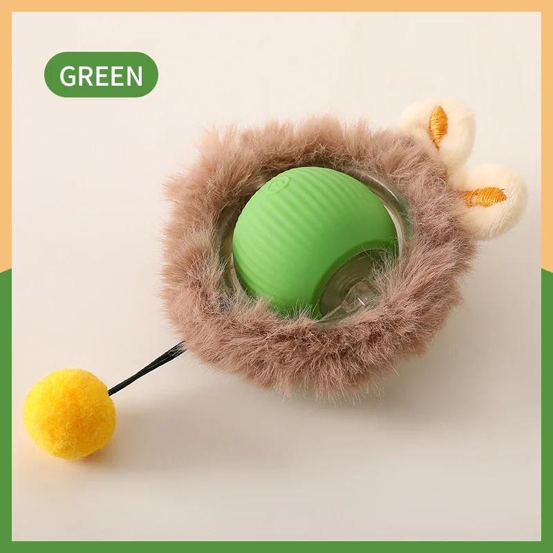 New Smart Cat Dog Toys Automatic Rolling Ball Fake Tail Rechargeable Electric Cat Bite Resistant Interactive Toy Pet Products