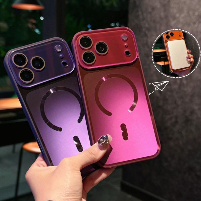 Luxury Aesthetic For Magsafe Wireless Charge Case for iPhone 17 16 15 14 Pro Max Matte Glass Colorful Magnetic Hard Cover