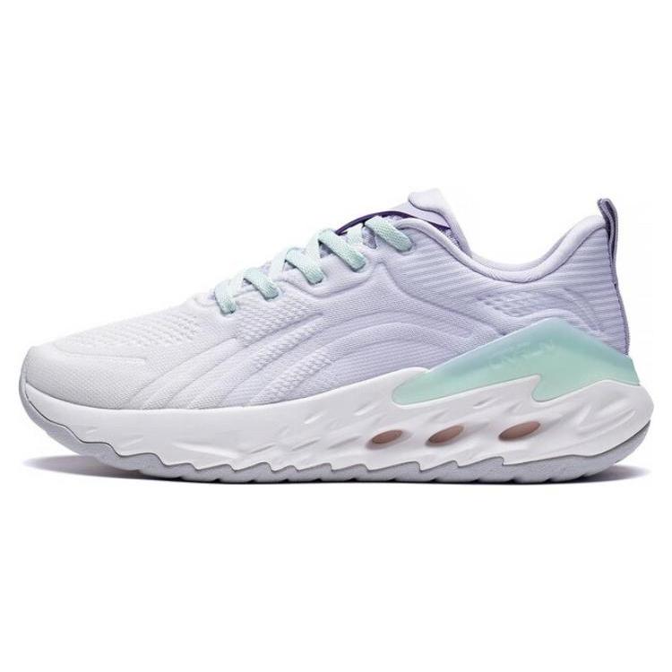 New LiNing Yuedong 1.0 Durable Breathable Low Top Running Shoes Women's White Purple ARST032-1