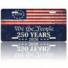 USA 250th Anniversary License Plate 5.9x11.8in, 1776-2026 Patriotic Metal Auto Tag for Car Truck SUV, Durable Front Mount with Standard Frame Fit