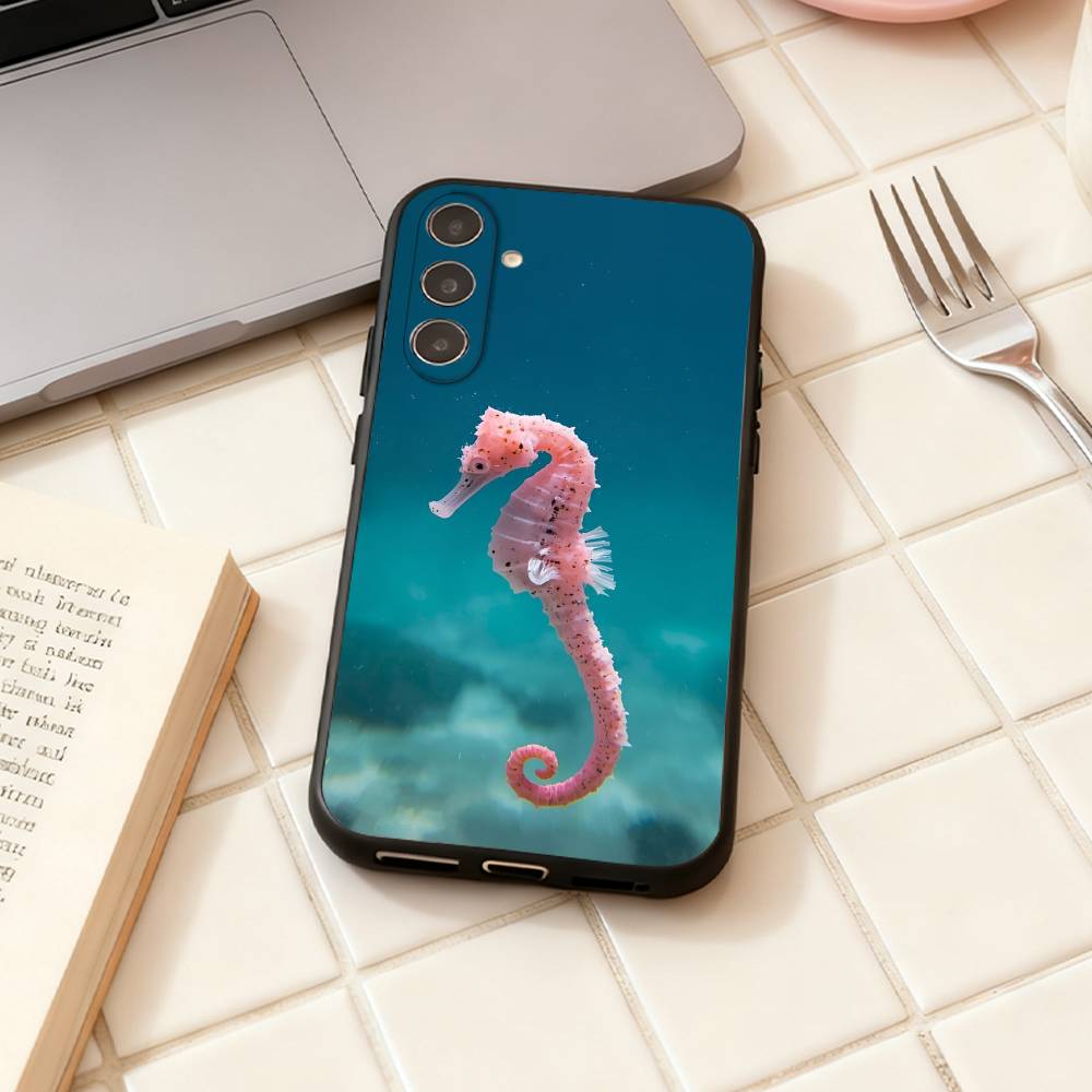 Cool Marine Life Patterns Phone Case For Samsung Galaxy A73,A72,A71,A70,A53,A52,A51,Others Soft Black Shell