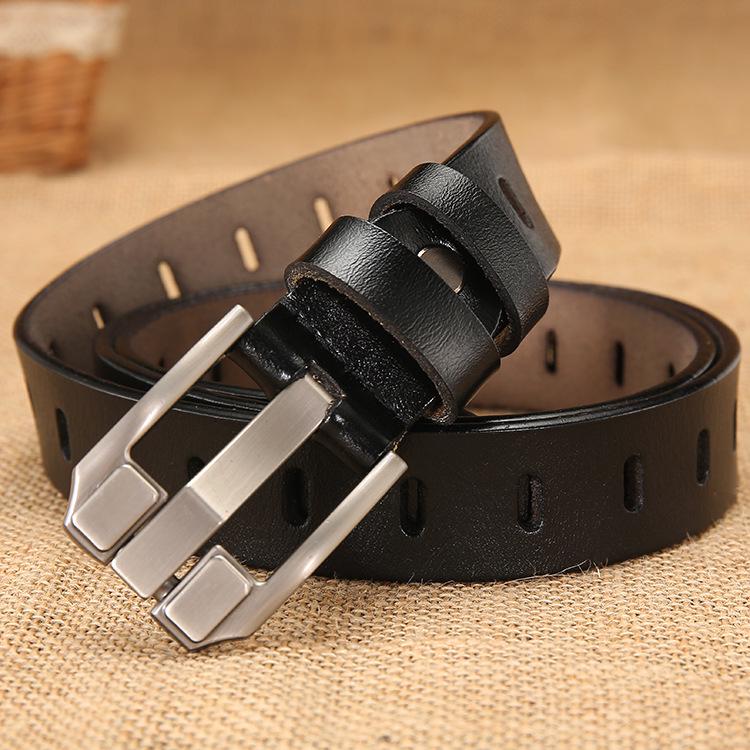 Women's Genuine Leather Belt, Women's Retro Needle Buckle Cowhide Belt, Women's Decorative Wide Needle Belt