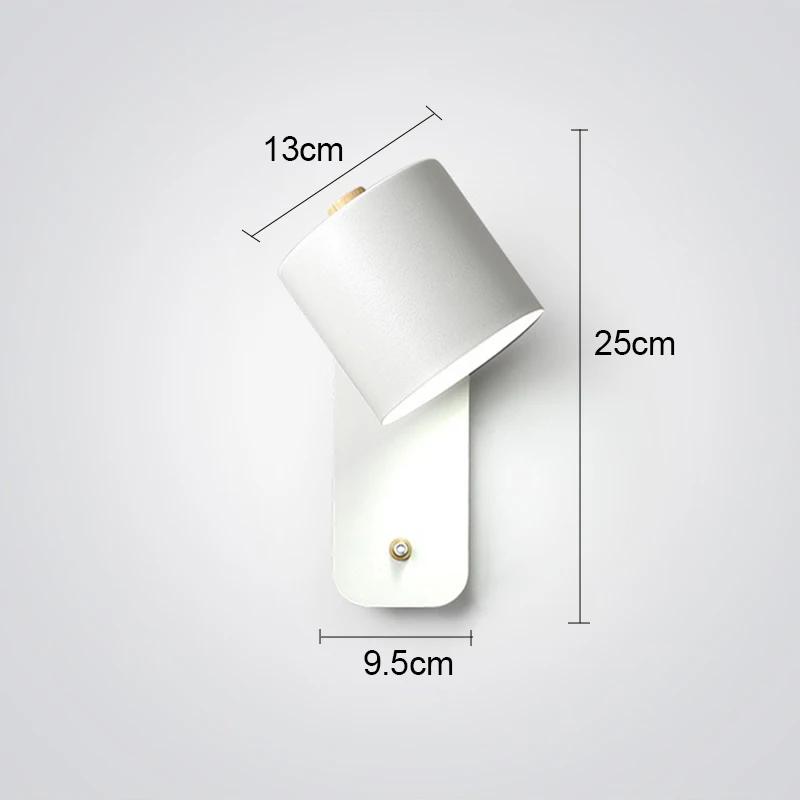 Nordic LED Wall Light Lamp Dining Room Corridor With Switch Rotate AtmosphereLamp Modern Minimalist Bedroom Bedside Wall Lamps