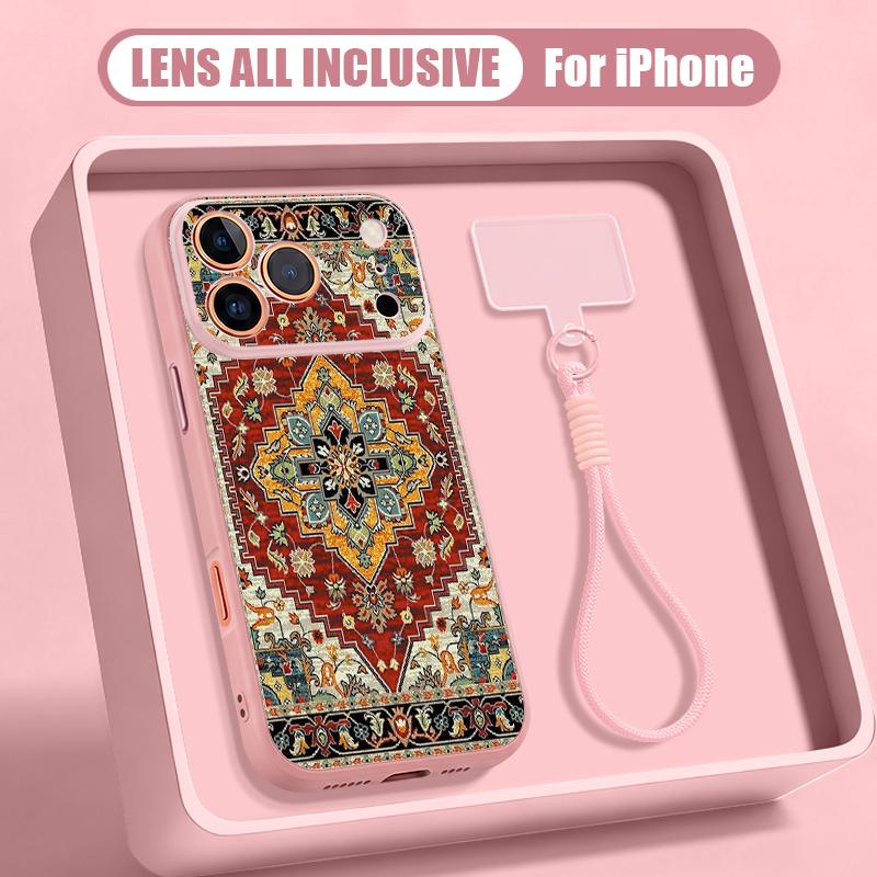 Vintage Mandala Floral Hand Strap Case For iPhone 17 Pro Max iPhone 16 15 14 13 Pro Max Magnetic For Magsafe Hybrid TPU+PC Matte Cover
