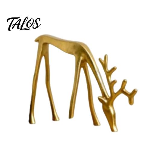 Modern Alloy Sculptures Christmas Reindeer Statue, Small Deer Sculpture Figurine, Elegant Contemporary Home Accessories Holiday Decor for Tabletop,