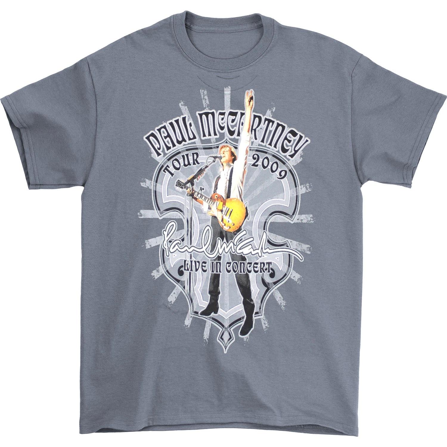Men s Paul Mccartney Live In Concert 2009 Slim Fit T-shirt X-Small Blue XXXXL