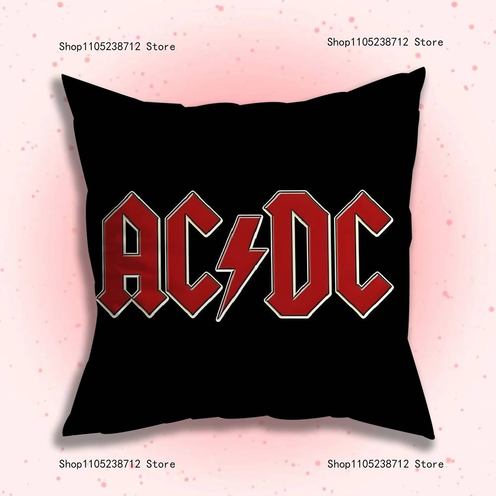 Federe Cuscino Banda Rock A-ACDC Cantante Cool Cartone Animato Divano Decorativo Casa Stampa Double-sided Corto Peluche Carino Federa Cuscino