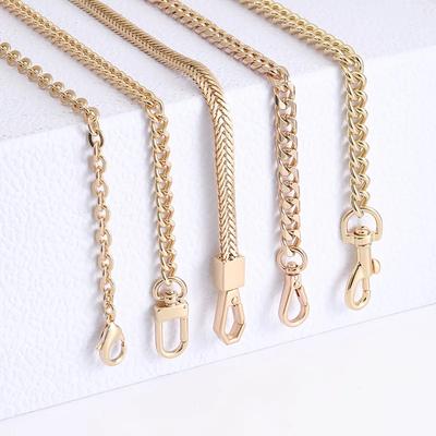 Golden Bag Chain Accessories Metal Extension Chains Underarm Crossbody Shoulder Belt Replacement Bags Strap For Women's Bag