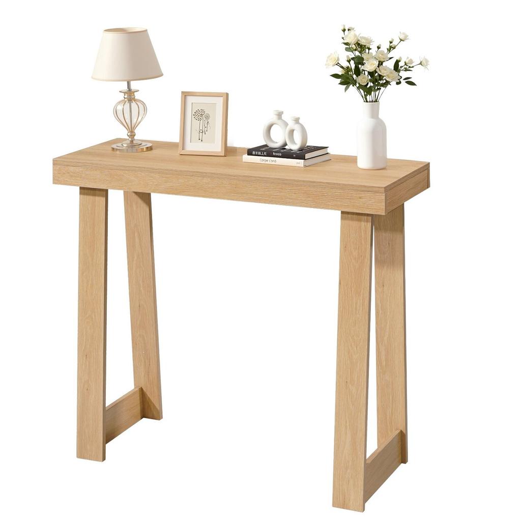 91,5 cm Konsolentisch, Moderner Schreibtisch hinter dem Sofa, Rechteckiger Holzeingangstisch, Schmaler Langer Sofatisch Akzentständer, Ideal für Flur, Schlafzimmer,