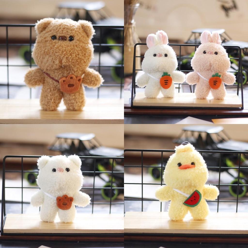Adorable Pp Cotton Plush Animal Keychain Cute Brown Teddy Bear Bag Charm