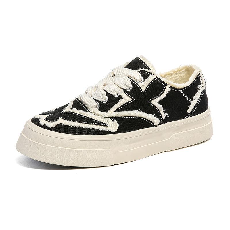 

Осенние универсальные дышащие парусиновые туфли мужские 2025 новые студенческие универсальные нишевые белые туфли ins модные туфли 1197 39 чёрный