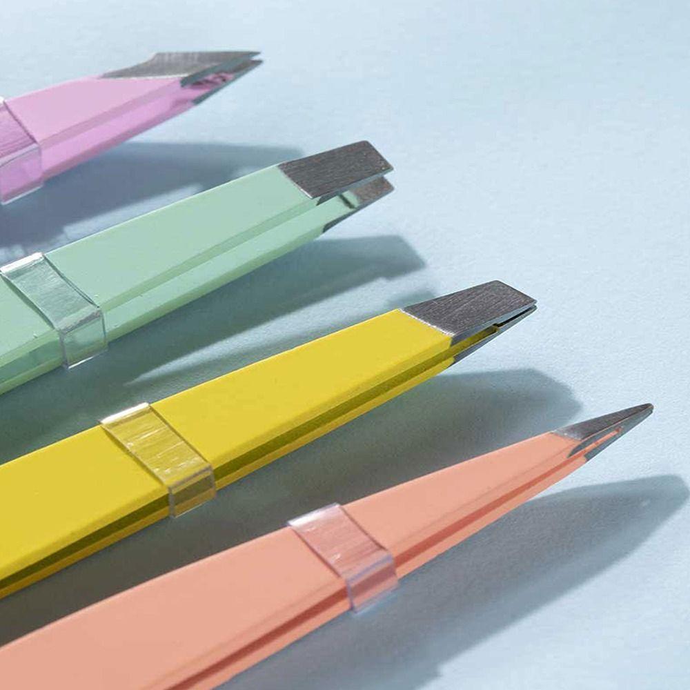 Stainless Slanted Eye Brow Clips Anti-fingerprints Fine Hairs Puller Makeup Tool