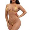 Dam PU-läder Bikini BH G-String Topp Underkläder Glänsande Sexig Underkläder String