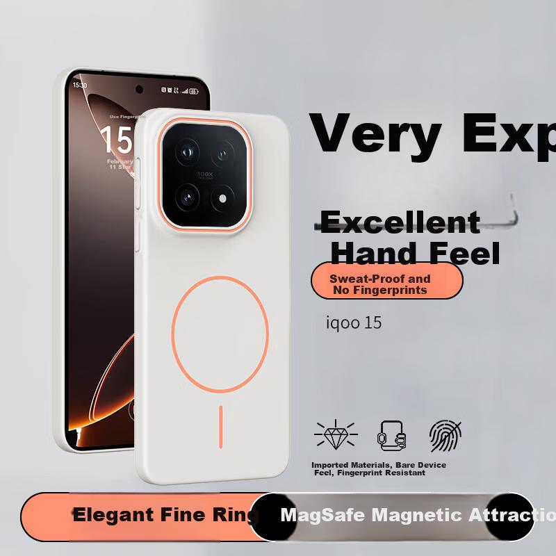 NEYAA iqoo15 Phone Case Vivo iqoo15 Full Coverage Shockproof Matte Magnetic Ultra-Thin Anti-Fingerprint Minimalist Premium Unisex Antique White