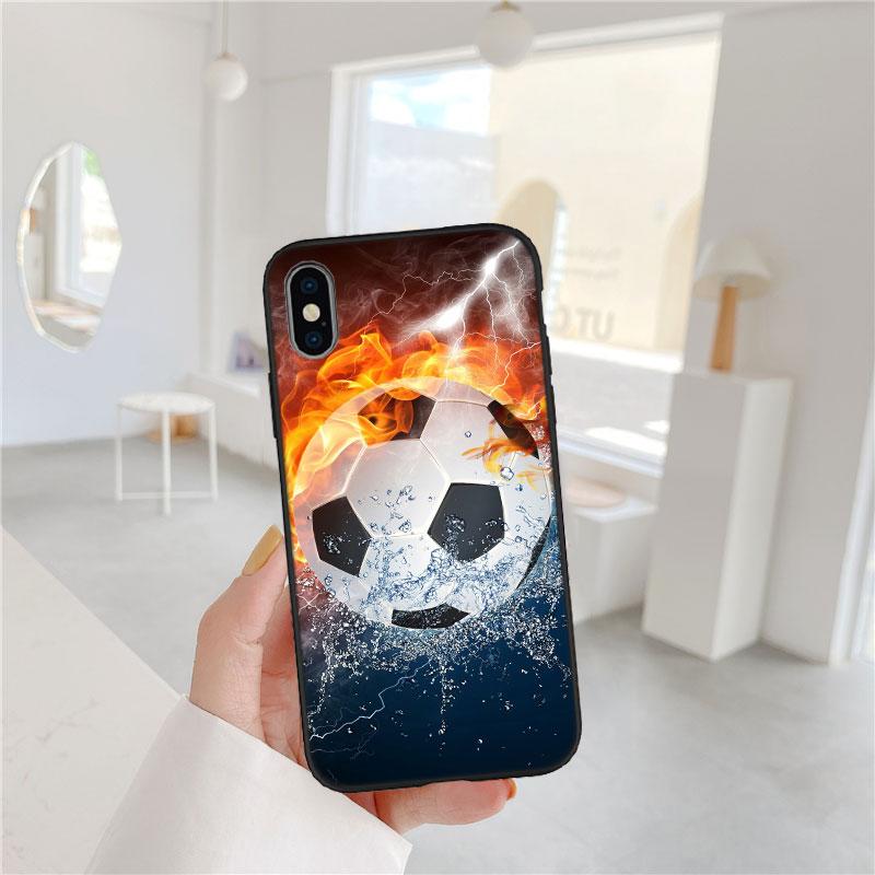 CJ55 Football Soccer Soft Shell Phone Case for Samsung Galaxy S20 S21 S22 Ultra FE + Plus A21S A22 A24 A25 A26 A30 A30S A31