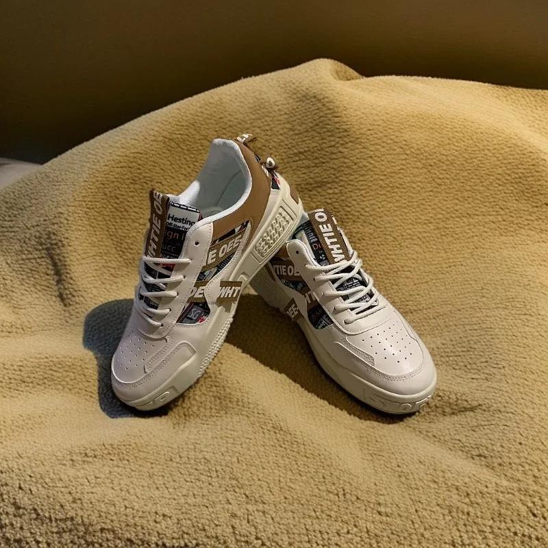 Fashion 2025 New Men's Shoes for Spring, Breathable, Niche, Trendy, Versatile, Casual Board Shoes, Height Increasing Sports Shoes