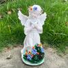 Solar Light Nordic Praying Angel Statue Resin Ornaments Outdoor Courtyard Garden Decoration Lawn Light