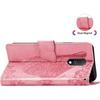 for Consumer Cellular IRIS Connect Phone Case,Butterfly Embossed Flowers PU Leather Magnetic Flip Stand Card Holders & Hand Strap Wallet Purse Case