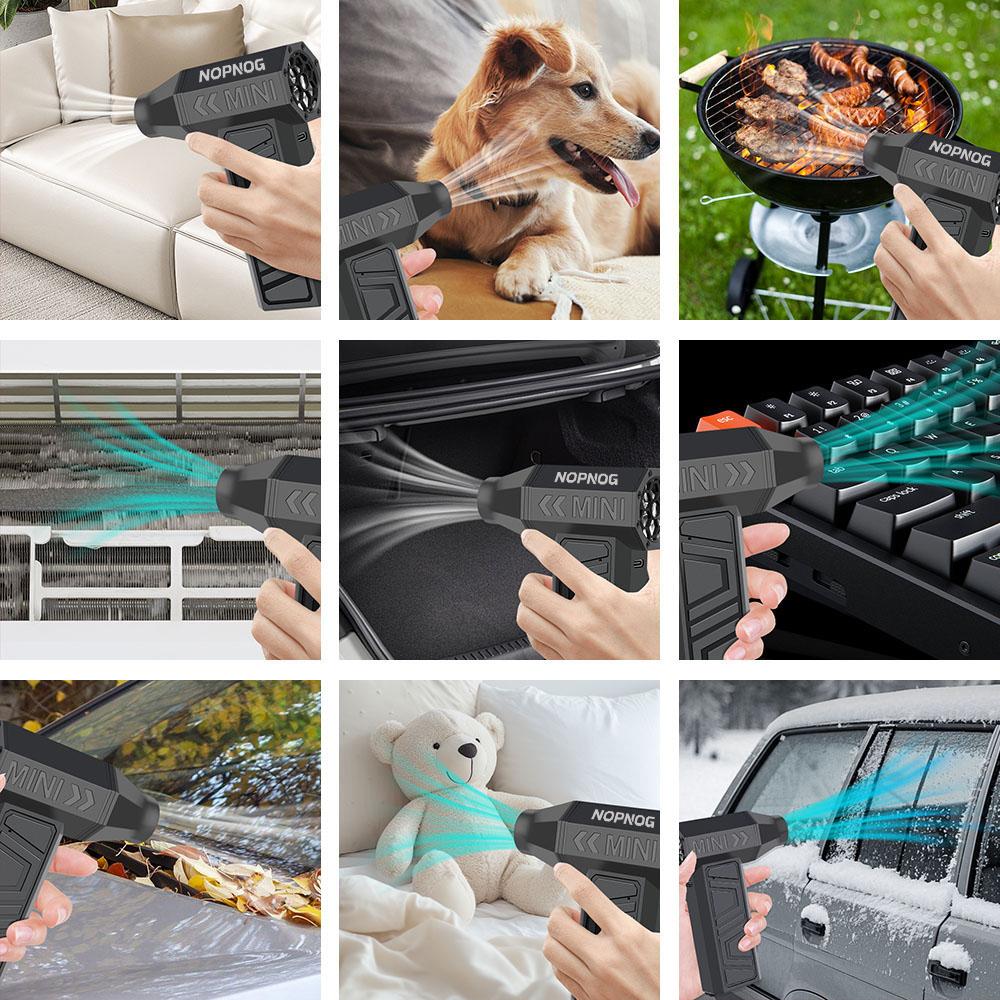 Tragbarer elektrischer Luftstaubsauger, Reinigungsgebläse, Staubsauger, Auto, Schneewehen, 4 Gänge, einstellbarer Turbo-Jet-Lüfter, Typ-C-Aufladung