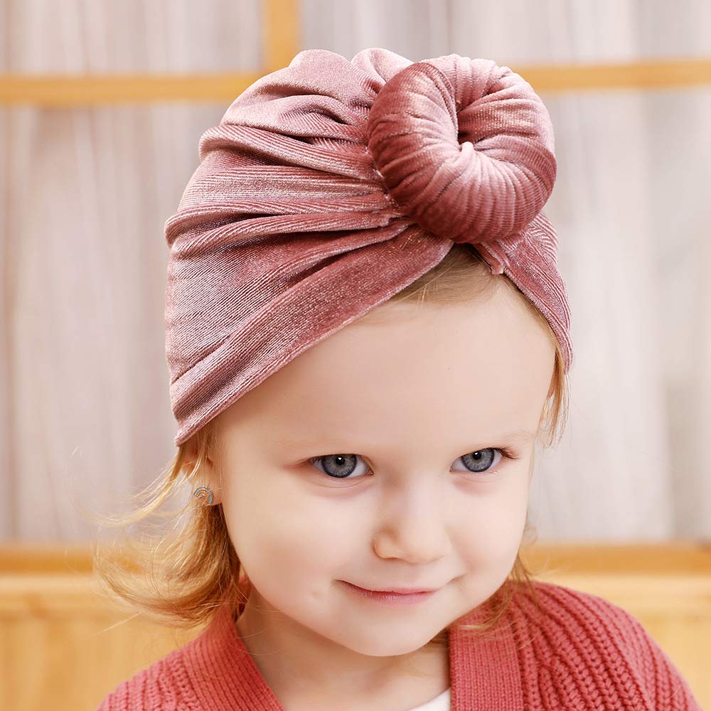 Velor Velvet Turban Hair Band Hair Band Headband Newborn Photo Head Protection Hat Ribbon Spring Summer Autumn Winter Newborn Baby Baby Same (Blue,