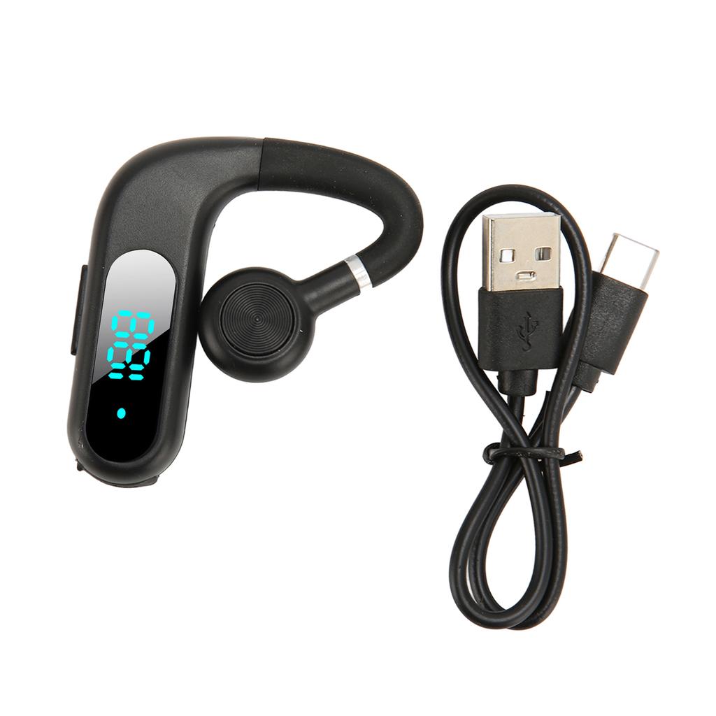 Bluetooth Earpiece V5.3 Noise Cancelling Hands Free Earphone Ultralight Portable 180 Degree Rotatable Mic for Business