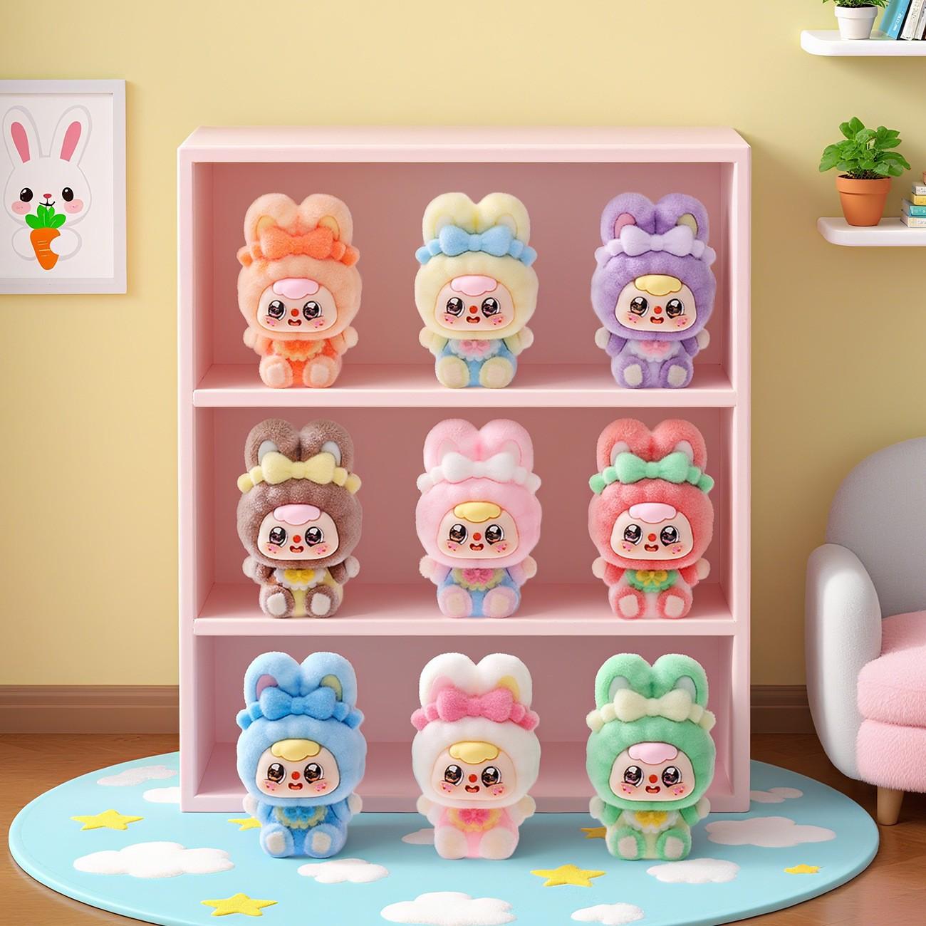 

9pcs/Set Doubao Figure Toy Mini Butterfly Knot Rabbit Figurine Desktop Decoration Ornaments Toys Boys Girls Christmas Gifts різнокольоровий