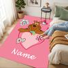 Custom Name Dog Artwork Living Room Non-Slip Area Rug Soft Carpet for Bedroom Kids Playroom Sofa Office Home Decor Doormat