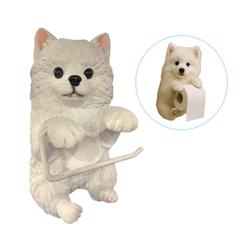 Niedlicher Hunde Toilettenpapierhalter Wandmontage Harz Hunde Rollenpapier Organizer Badezimmer Küche Papierhandtuch Taschentuch Spender Dekoration