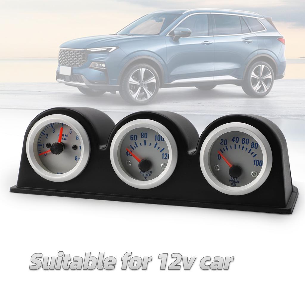 2inch 52MM Triple Gauge Kit  Turbo Boost gauge  water temp gauge Tachometer Oil Pressure Gauge car meter Water Temp auto Gauge