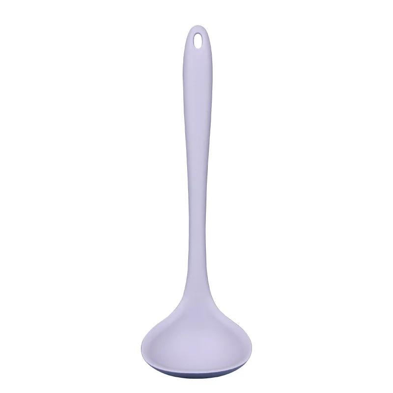 Silikon-Schöpfkelle, Suppenlöffel, antihaftbeschichtet, gebogener Griff, unzerbrechlich, große, runde Schaufel für das Abendessen, kreatives Küchen- und Esszimmer-Werkzeug, Geschirr