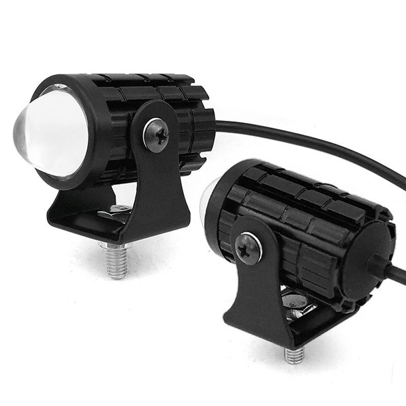 Dual-Color LED Spotlight: Electric Car/Motorcycle High/Low Beam Headlight with Steel Cannon Design for Super Bright Illumination