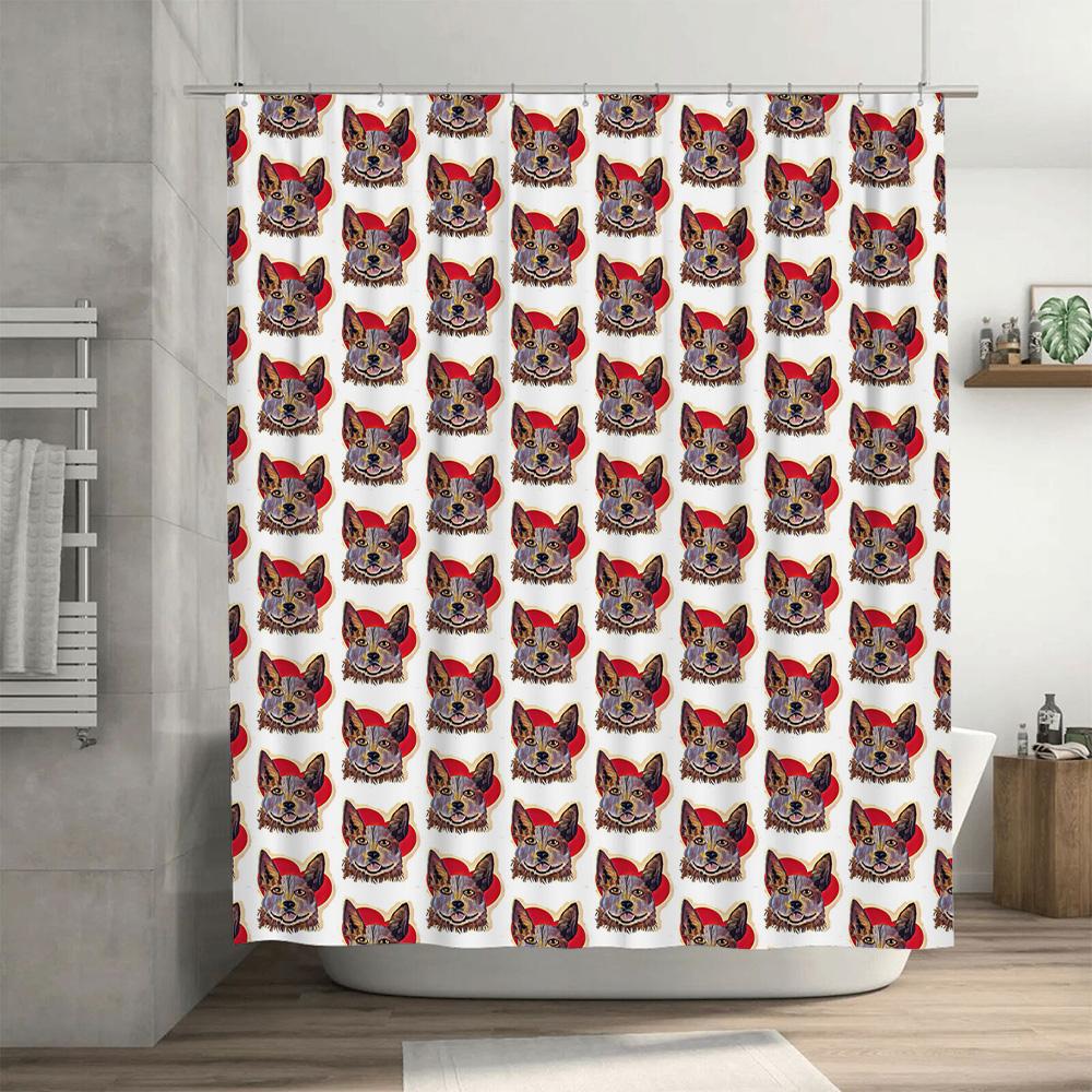 Floral Shower Curtain Bath Decor Elegant Red Flowers Pattern Print Polyester Waterproof Home Bathroom Decoration Shower Panels F