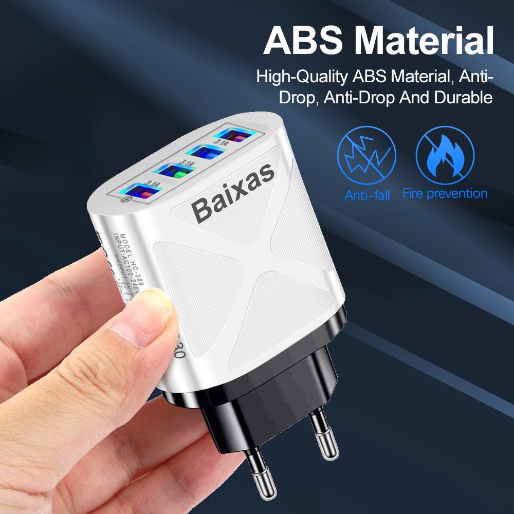 Multi-Port 4 USB Fast Charger 5V/2.4A - AU/EU/UK/US Plug